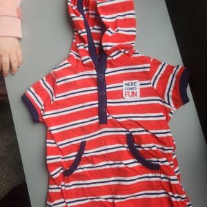 Carter's Red and White Striped Baby Hoodie